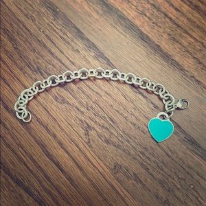Tiffany & Co. Silver Bracelet with Heart Charm